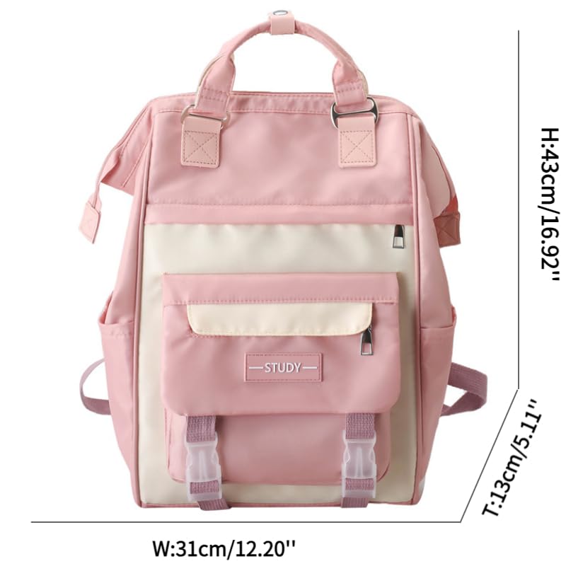 HAPIKI Cute Backpack with Cute Accessories Aesthetic Backpack Cute Kawaii Anti Theft Travel Daypack Season Gifts Backpack (pink)