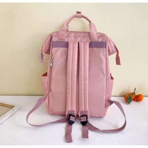 HAPIKI Cute Backpack with Cute Accessories Aesthetic Backpack Cute Kawaii Anti Theft Travel Daypack Season Gifts Backpack (pink)