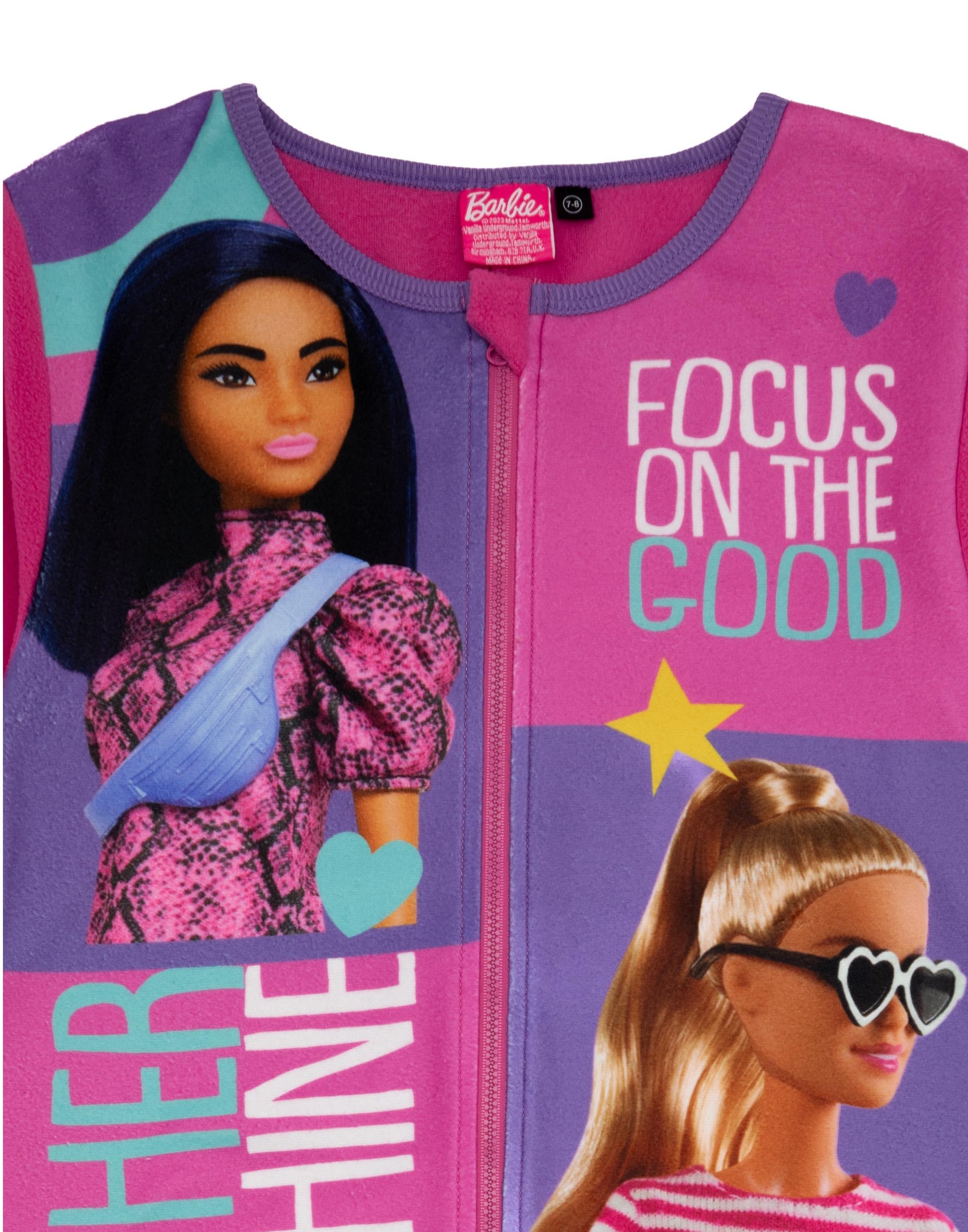 Barbie Girls Onesie | Young Ladies Pink All in One Sleepsuit Pyjamas | Together We Shine Character Bodysuit PJs