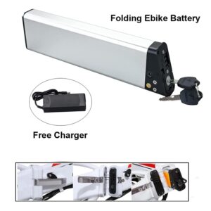 HJGHY 328mm 3pin 36V 7.5Ah 9Ah 10Ah 12Ah Lithium Ion Folding Ebike Battery 36V for 450W 350W 250W E-Bike Electric Bike Bicycle Lithium Li-ion Battery Pack,36v,7.5Ah