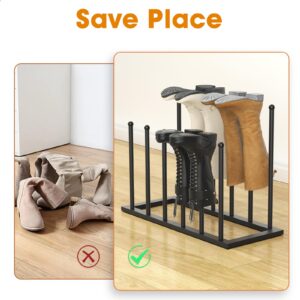 Urban Deco Free Standing Shoe Racks, Boot Organizer for Tall Boots, Black Metal Boot Rack Fit for 6 Pairs, Shoe Organizer for Dorm Room, Closet, Entryway (Black-6pairs)