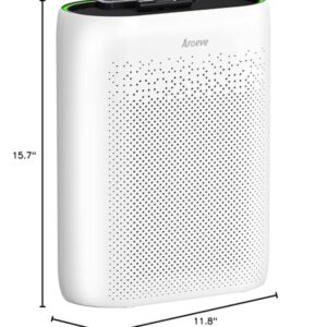 AROEVE Air Purifiers for Home Large Room with Automatic Air Detection Cover 1095 Sq.Ft Impressive Filter Layer Remove Dust, Pet Dander, Pollen for Home, Bedroom, Dorm Room, MKD05-White