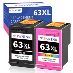 panink remanufactured ink cartridges replacement for hp printer ink 63 xl hp 63 ink hp63 63xl ink cartridges black color combo pack for 3830 4650 5200 5255 4520 4512 1112 2132 3630 3632 printer