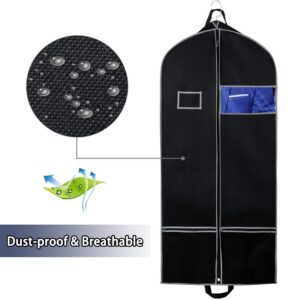 AIDBUCKS Garment Bag (43" * 24" * 4") with Pocket and Handles 1 Piece Large Garment Covers Breathable Clothes Protector Suit Long-Term Storage Of Jacket Coat Dresses, Black