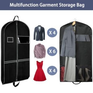 AIDBUCKS Garment Bag (43" * 24" * 4") with Pocket and Handles 1 Piece Large Garment Covers Breathable Clothes Protector Suit Long-Term Storage Of Jacket Coat Dresses, Black