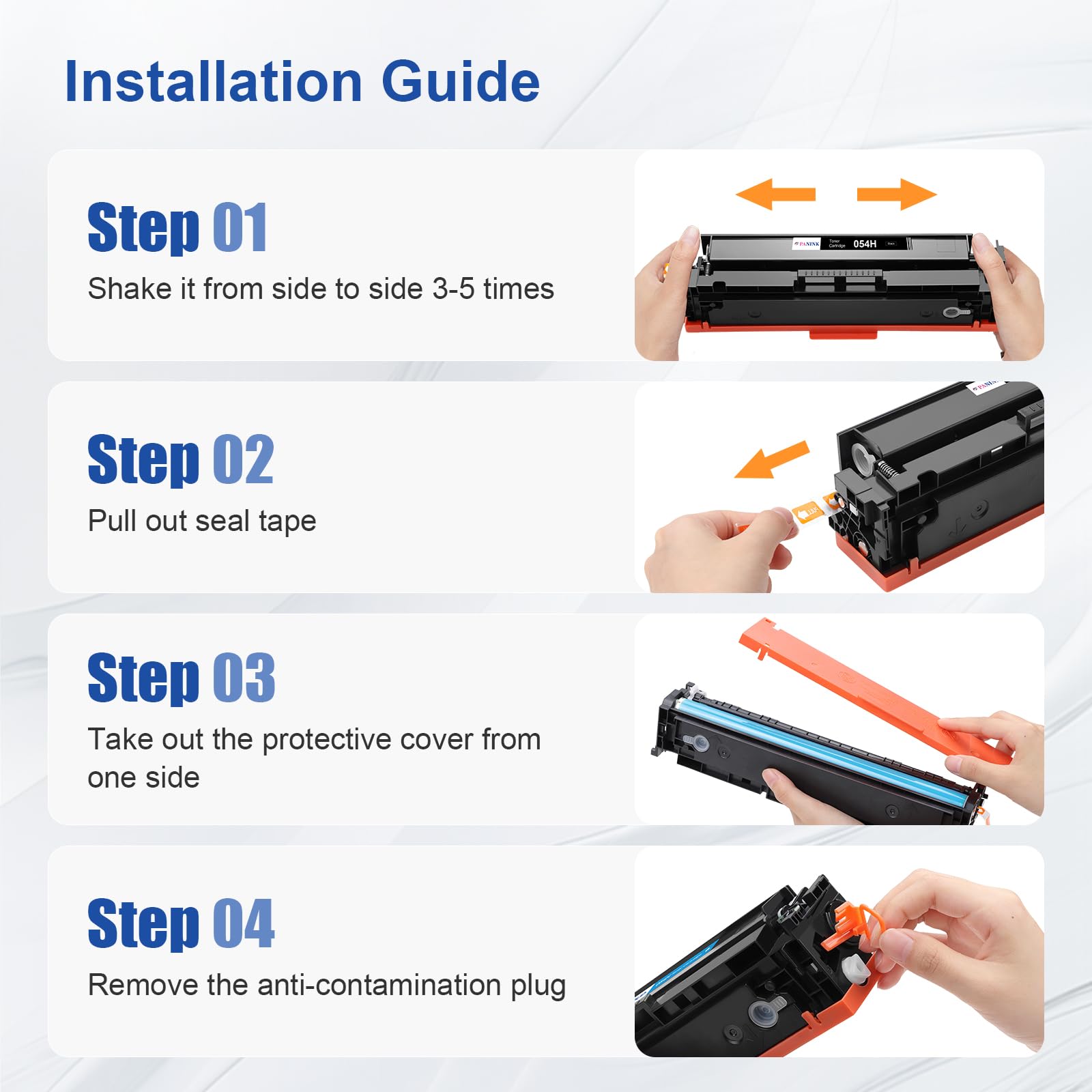 PANINK Compatible 054H High Yield Toner Cartridges Replacement for Canon 054 054H CRG-054 Toner Cartridge Set for Color ImageClass MF644Cdw MF642Cdw MF640C LBP622Cdw LBP620 Printer Ink (4 Pack)