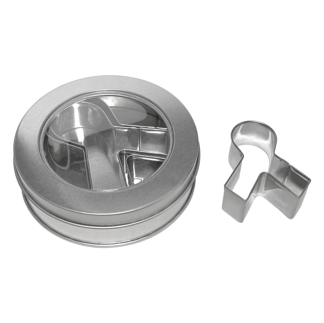 Cookie Cutters with Slip Cover Storage Tin, Support Ribbon Cutters in 3 Different Sizes - Perfect for Baking Enthusiasts.