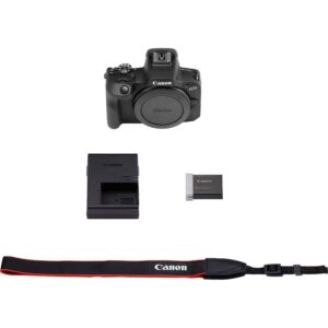 Canon EOS R100 Mirrorless Camera (6052C002) + Corel Software + Bag + 2 x 64GB Card + 2 x LPE17 Battery + Charger + LED Light + Card Reader + Flex Tripod + Cleaning Kit + Memory Wallet + More (Renewed)