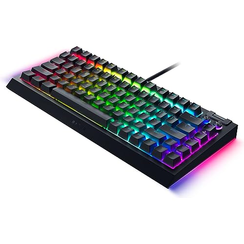 Razer BlackWidow V4 75% Mechanical Gaming Keyboard: Hot-Swappable Design - Compact & Durable - Orange Tactile Switches - Chroma RGB - MF Roller & Media Keys - Comfortable Wrist Rest - Black