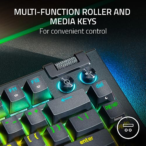 Razer BlackWidow V4 75% Mechanical Gaming Keyboard: Hot-Swappable Design - Compact & Durable - Orange Tactile Switches - Chroma RGB - MF Roller & Media Keys - Comfortable Wrist Rest - Black