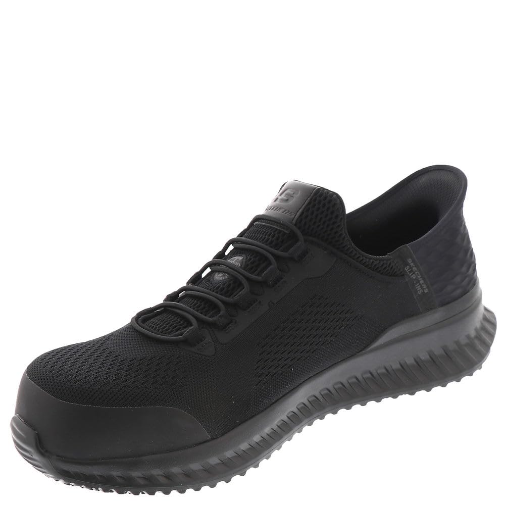 Skechers Men's Hands Free Slip-Ins Tilido Fletchit Comp Toe Construction Shoe, Black, 13 Wide