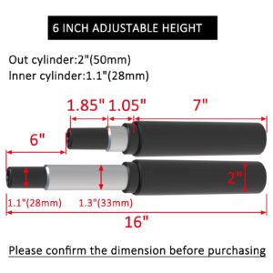 MySit 6" Stroke Gas Lift Cylinder for Herman Miller Aeron Chair Replacement Parts, Heavy Duty 450lbs New Pneumatic Cylinder, Gas Cylinder, Class 4, Ref Code 1B08VM B/C (Pin Type)