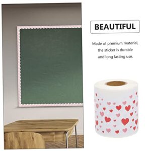 Garneck 4 Rolls Love Stickers Bulletin Border Sticker Chalkboard Trim Welcome Back to School Supplies Label Stickers Heart-Shaped Blackboard Sticker Bohemia Paper Window Stickers