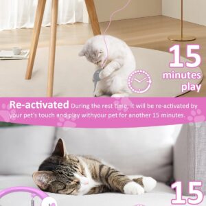 Cat Toys, Hanging Automatic Interactive Cat Toy, Colorful Bouncing Mice, Extra Long Elastic Rope, Motion Activated Rechargeable Cat Feathers Toys, Interactive Cat Toys for Indoor Cats/Kittens