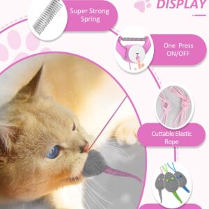 Cat Toys, Hanging Automatic Interactive Cat Toy, Colorful Bouncing Mice, Extra Long Elastic Rope, Motion Activated Rechargeable Cat Feathers Toys, Interactive Cat Toys for Indoor Cats/Kittens