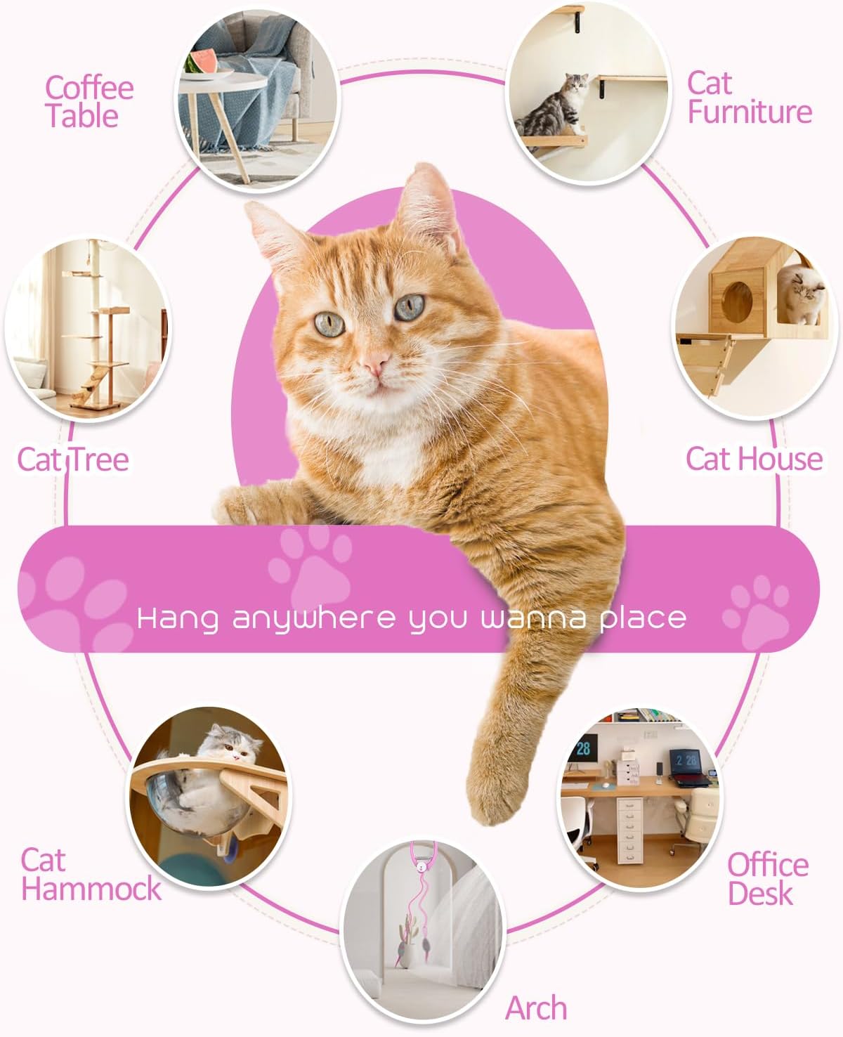 Cat Toys, Hanging Automatic Interactive Cat Toy, Colorful Bouncing Mice, Extra Long Elastic Rope, Motion Activated Rechargeable Cat Feathers Toys, Interactive Cat Toys for Indoor Cats/Kittens