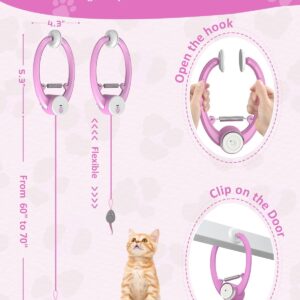 Cat Toys, Hanging Automatic Interactive Cat Toy, Colorful Bouncing Mice, Extra Long Elastic Rope, Motion Activated Rechargeable Cat Feathers Toys, Interactive Cat Toys for Indoor Cats/Kittens