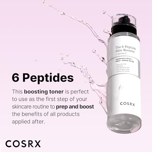 COSRX 6X Peptide Collagen Booster Toner Serum 150mL/5.07 Fl.Oz, Skin Renewal Boosting Facial Essence, Niacinamide & Hyaluronic Acid for All Skin Types, Korean Skincare, Paraben Free