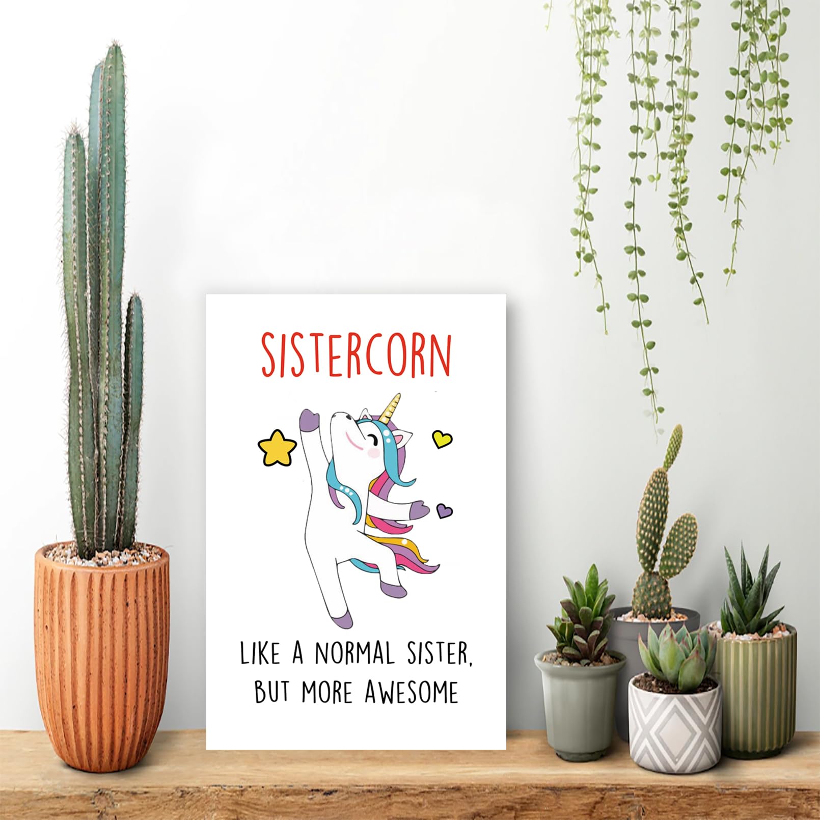 YiKaLus Funny Sistercorn Birthday Card for Her, Great Bday Gifts for Sister, Cute Unicorn Birthday Card for Best Friends, Best Bday Gift Idea for Bestie