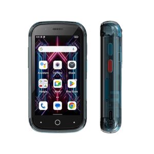 Unihertz Jelly Star, The World's Smallest 4G Android 13 Smartphone Transparent Design LED Light NFC OTG, Blue (Support T-Mobile & Verizon only)