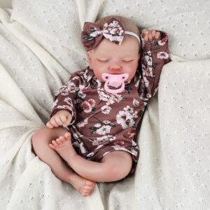 Kaydora Reborn Baby Girl Dolls - 20 inch Lifelik Newborn Baby with Realistic Veins for Kids Age 3 +, Brown