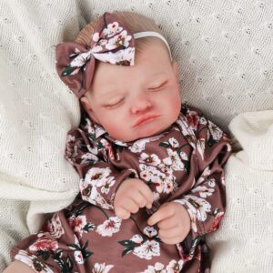 Kaydora Reborn Baby Girl Dolls - 20 inch Lifelik Newborn Baby with Realistic Veins for Kids Age 3 +, Brown