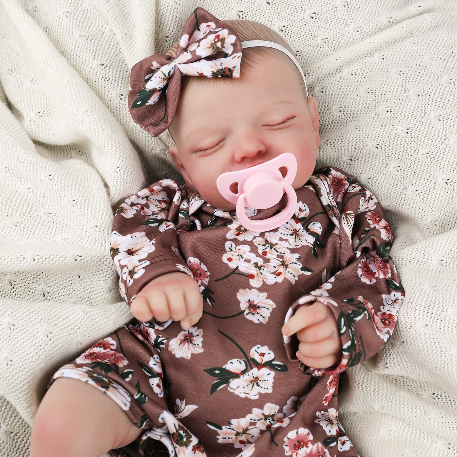 Kaydora Reborn Baby Girl Dolls - 20 inch Lifelik Newborn Baby with Realistic Veins for Kids Age 3 +, Brown