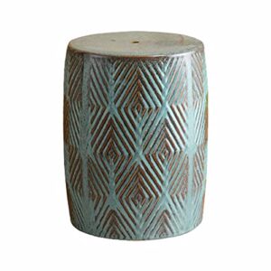 FAIRAH Antique and Old Glass-Glazed Ceramic Stools, Chinese-Style Round Stools, Ancient Pier Ornaments, and Garden Drum Stools. (Color : Blue)