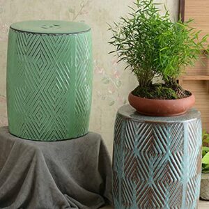 FAIRAH Antique and Old Glass-Glazed Ceramic Stools, Chinese-Style Round Stools, Ancient Pier Ornaments, and Garden Drum Stools. (Color : Blue)