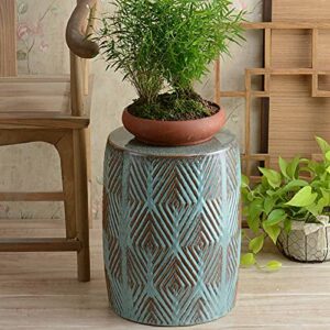 FAIRAH Antique and Old Glass-Glazed Ceramic Stools, Chinese-Style Round Stools, Ancient Pier Ornaments, and Garden Drum Stools. (Color : Blue)