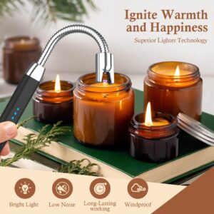 Upgraded Electric Candle Lighters LED Light Gifts for Women - Valentines Day Gifts for Her Him Arc Lighter Rechargeable Flameless Windproof Plasma Lighters for Grill Birthday Gift Ideas for Adult Wife