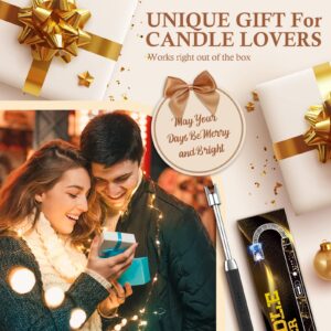 Upgraded Electric Candle Lighters LED Light Gifts for Women - Valentines Day Gifts for Her Him Arc Lighter Rechargeable Flameless Windproof Plasma Lighters for Grill Birthday Gift Ideas for Adult Wife