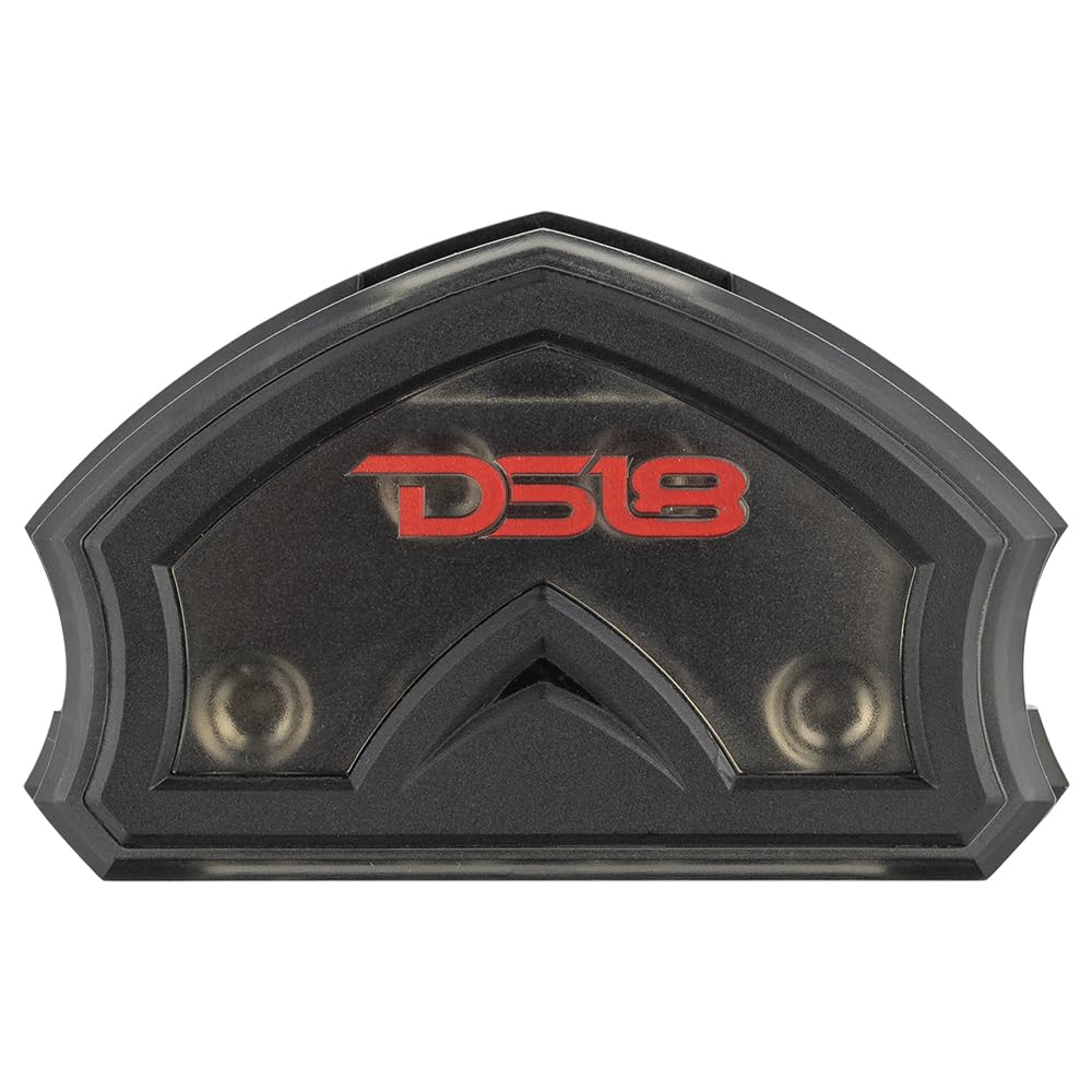 DS18 DB2040 Distribution Block 2X 0-GA in 4X 0-GA Out - Nickel Plated - Power Ground Distribution Block - Ground Distributor Block for Car Audio, RV, Motorcycle - 2X 0 Gauge in to 4X 0 Gauge Out