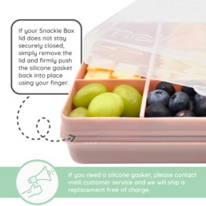 melii Snackle Box – Divided Snack Container, Food Storage for Kids, Removable Dividers, Arts & Crafts, Beads, BPA-Free – 12 Compartments (Grey)