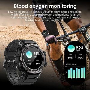 LOKMAT Smart Watch - Outdoor Sports Military Smart Watches for Men Bluetooth Call (Answer/Make Calls), Waterproof Tactical Rugged Smartwatch, Fitness Tracker Watch for Android iPhones