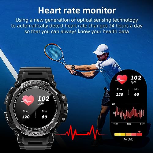 LOKMAT Smart Watch - Outdoor Sports Military Smart Watches for Men Bluetooth Call (Answer/Make Calls), Waterproof Tactical Rugged Smartwatch, Fitness Tracker Watch for Android iPhones