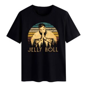 dhjanect youth & adult american rapper jelly theme roll t-shirt round neck short-sleeve tee shirt, cotton tee tops for mens 2xl, black-2