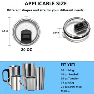 20 oz Tumbler Lid, with Magnetic Slider Switch,Replacement Lids Compatible for YETI 20 oz Tumbler, 10/24 oz Mug and 10 oz Lowball, Travel Spill Proof Cup Lids Covers BPA Free