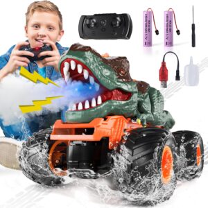 Bennol Remote Control Dinosaur Car Trucks Toys for Kids Boys 3-5 4-7 8-12, 2.4GHz RC Dino Car Toys Gifts for 3 4 5 6 Year Old Boys Kids, Indoor Outdoor RC Car Dinosaur Toys for Kids 3-5 4-7 5-7 8-12