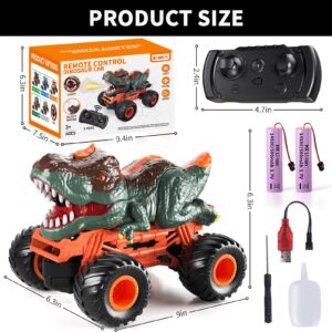 Bennol Remote Control Dinosaur Car Trucks Toys for Kids Boys 3-5 4-7 8-12, 2.4GHz RC Dino Car Toys Gifts for 3 4 5 6 Year Old Boys Kids, Indoor Outdoor RC Car Dinosaur Toys for Kids 3-5 4-7 5-7 8-12