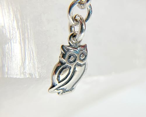 Silver Owl Charm Ring, Smooth or Textured Band, Bird Animal Pet Lovers Gift, Stackable Band, Size 5 6 7 8, Jewelry Inspirations