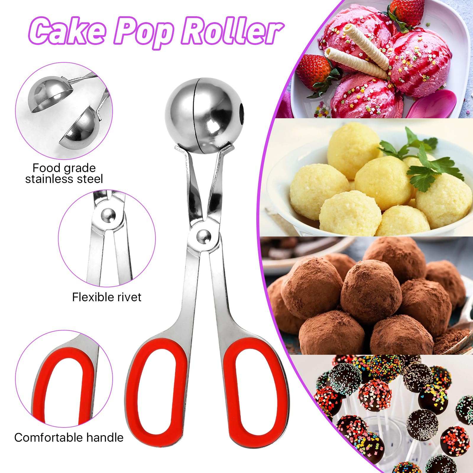 Elesunory 802Pcs Cake Pop Set, Including Cake Pop Sticks and Wrappers, Twist Ties, Cake Pop Roller, Decorating Pen with 4 Piping Tips, Candy Foil Wrappers, Cake Pops Bags Supplies for Lollipop