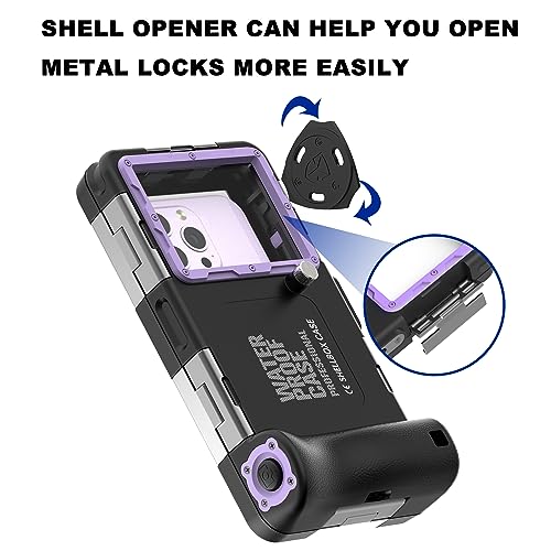 ShellBox Case Diving Case 2nd Gen for Phone/Samsung Galaxy Series, Universal Phones[4.9-6.9 Inch],Snorkeling[15m/50ft] Full Body Protector(Black-purple)