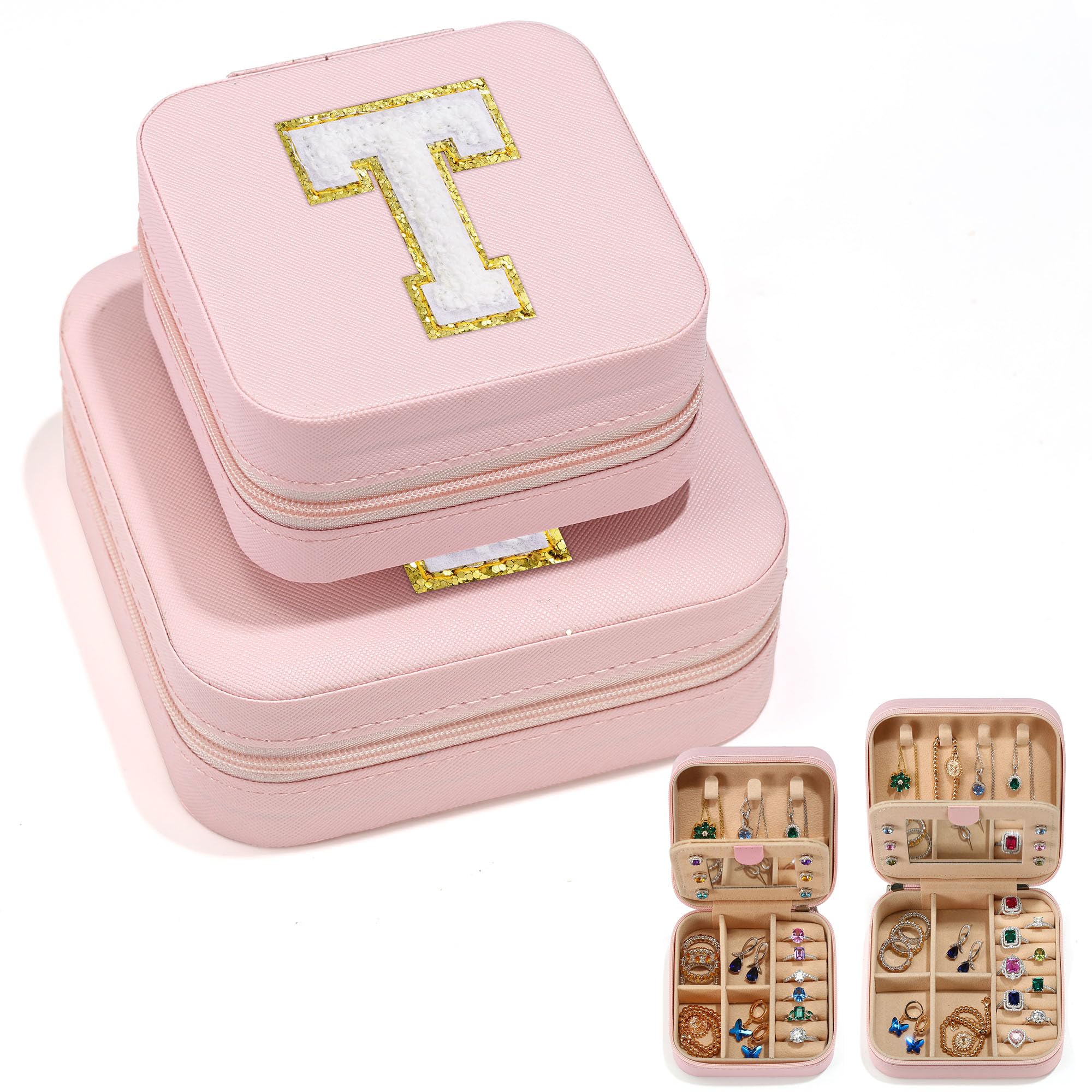 Parima Birthday Gifts for Women -2 Pieces Travel Jewelry Case Set, Travel Gifts Friend Gifts for Women Personalized Gifts Unique Gifts Christmas Gifts for Women Personalized Jewelry Boxes for Women