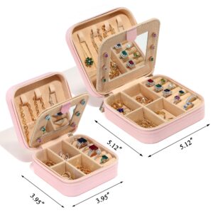 Parima Birthday Gifts for Women -2 Pieces Travel Jewelry Case Set, Travel Gifts Friend Gifts for Women Personalized Gifts Unique Gifts Christmas Gifts for Women Personalized Jewelry Boxes for Women