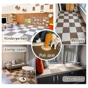 Multipurpose Interlocking Foam Floor Tiles,12X12 Inch Puzzle Floor Mat,Area Rug,Carpet,Home Decor,Playmat,20 Pcs(Color:Light Coffee)