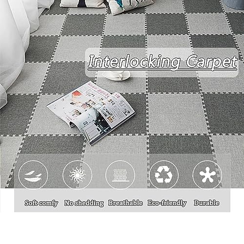 Multipurpose Interlocking Foam Floor Tiles,12X12 Inch Puzzle Floor Mat,Area Rug,Carpet,Home Decor,Playmat,20 Pcs(Color:Light Coffee)