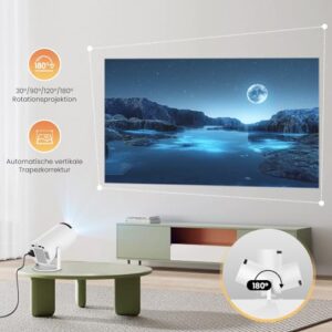 [Auto Keystone]Smart Projector with Android TV 11.0 HIPPUS,5G WiFi Bluetooth Projector 4k Supported,Mini Portable Outdoor Movie Projector Compatible iOS,Android