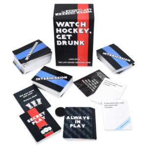 Watch Hockey, Get Drunk - The Live Hockey Drinking Game | 260 Cards with a Mini Puck. Perfect for Parties, Group Game Day, Tailgating. Great Gift for Sports Fans.