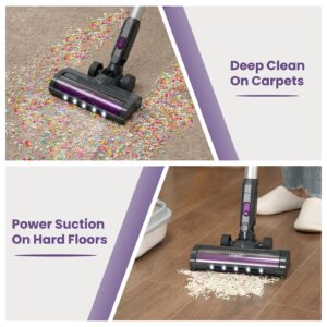 Cordless Vacuum Cleaner for Home | 400W Powerful Stick Vacuum | Long Runtime Detachable Battery | LED Display | Deep Clean for Hard Floor Carpet